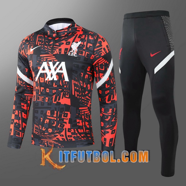 Nueva Chandal Futbol + Pantalones FC Liverpool Ninos Roja/Negro 20/21