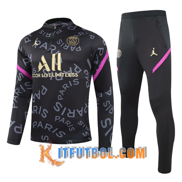 Nueva Chandal Futbol + Pantalones Jordan PSG Ninos Negro/Gris 20/21