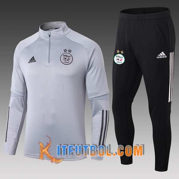 Nueva Chandal Futbol + Pantalones Argelia Ninos Gris 20/21