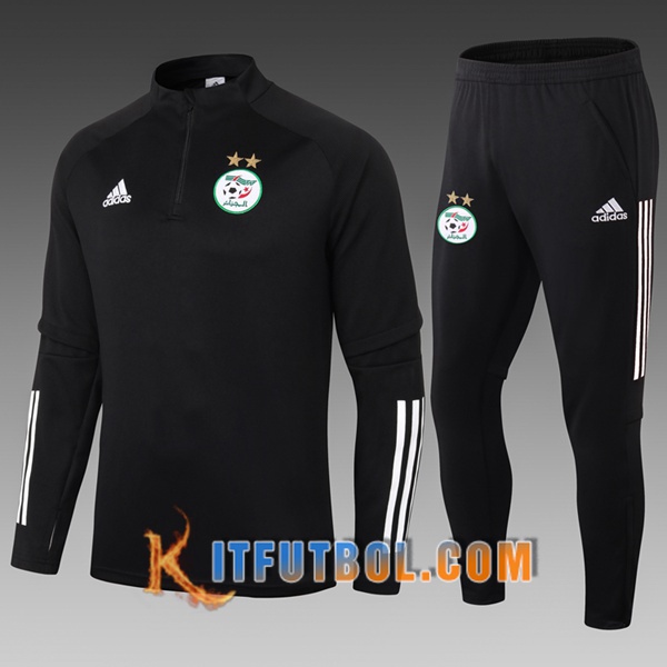 Nueva Chandal Futbol + Pantalones Argelia Ninos Negro 20/21