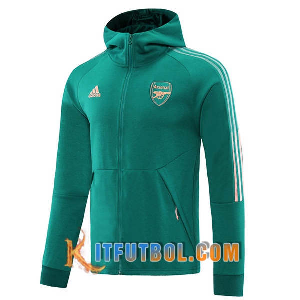 Nueva Chaqueta Con Capucha Arsenal Verde 20/21