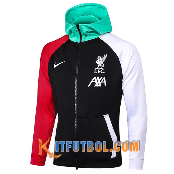 Nueva Chaqueta Con Capucha FC Liverpool Blanco/Negro 20/21