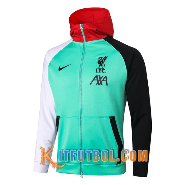 Nueva Chaqueta Con Capucha FC Liverpool Verde/Negro 20/21