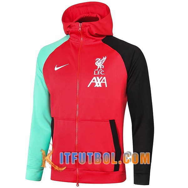 Nueva Chaqueta Con Capucha FC Liverpool Roja/Negro 20/21