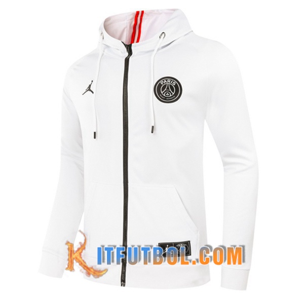 Nueva Chaqueta Con Capucha Jordan PSG Blanco 20/21