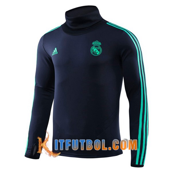 Nueva Entrenamiento Sudadera Real Madrid Cian Cuello Alto 19/20