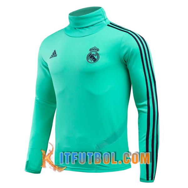 Nueva Entrenamiento Sudadera Real Madrid Verde Cuello Alto 19/20