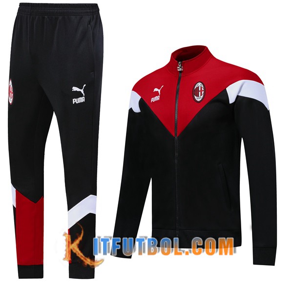 Nueva Chandal Futbol - Chaqueta + Pantalones AC Milan Negro Roja 19/20