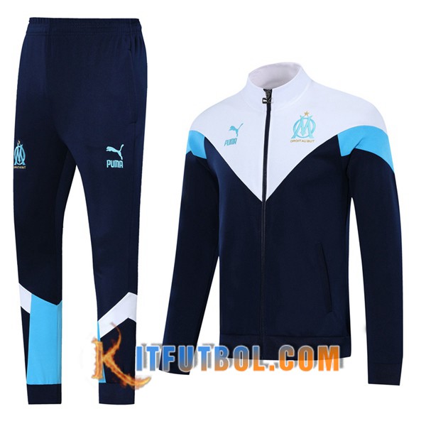 Nueva Chandal Futbol - Chaqueta + Pantalones Marsella OM Azul Real Blanco 19/20