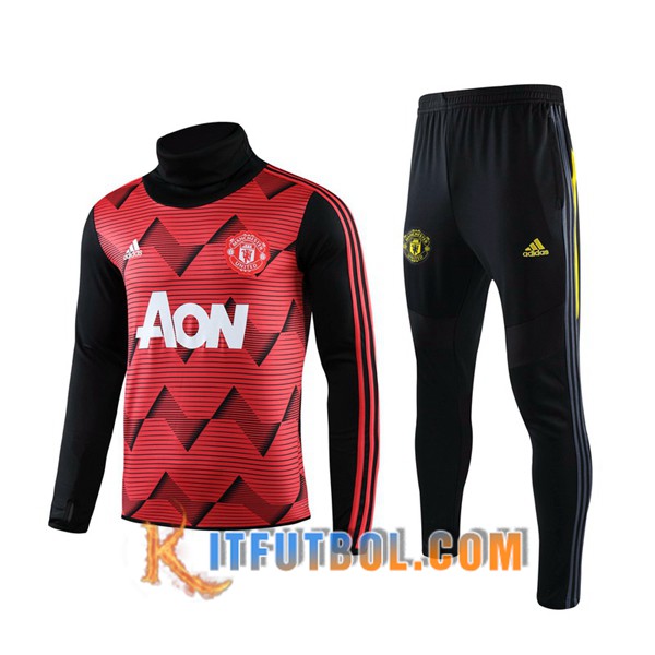 Nueva Chandal Futbol + Pantalones Manchester United Roja Cuello Alto 19/20