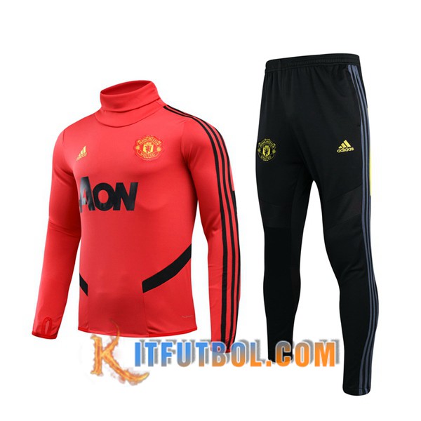 Nueva Chandal Futbol + Pantalones Manchester United Roja Cuello Alto 19/20