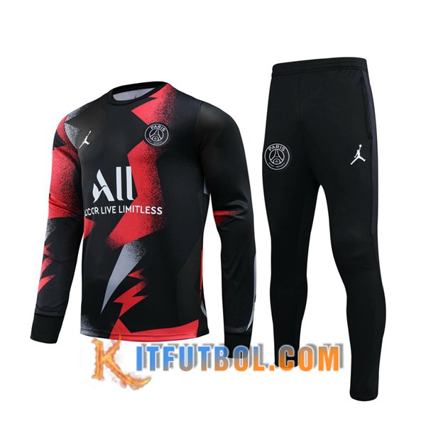 Nueva Chandal Futbol + Pantalones Pairis PSG Jordan Negro Roja 19/20