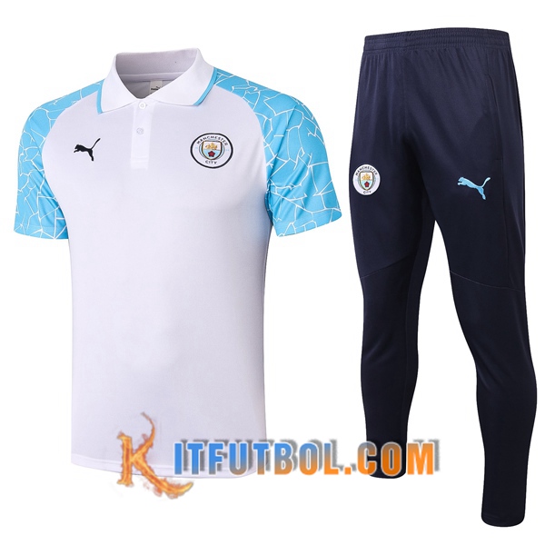 Nueva Polo Futbol Manchester City + Pantalones Blanco 20/21