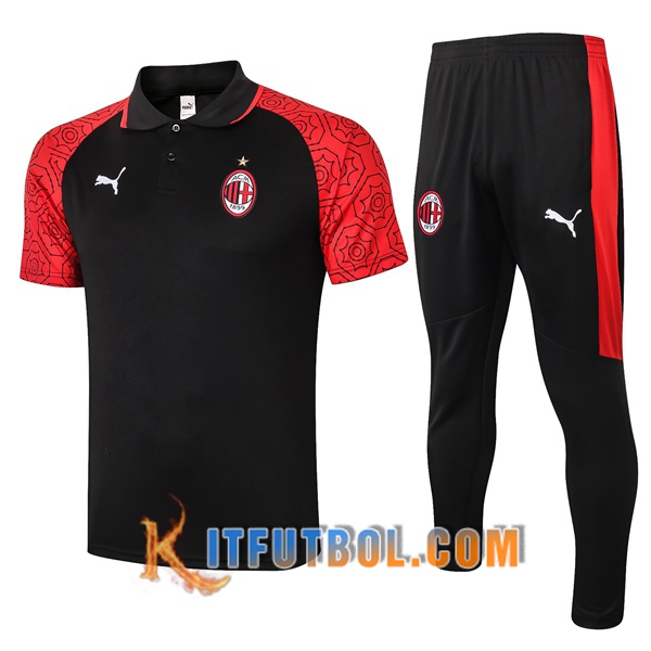Nueva Polo Futbol Milan AC + Pantalones Roja 20/21