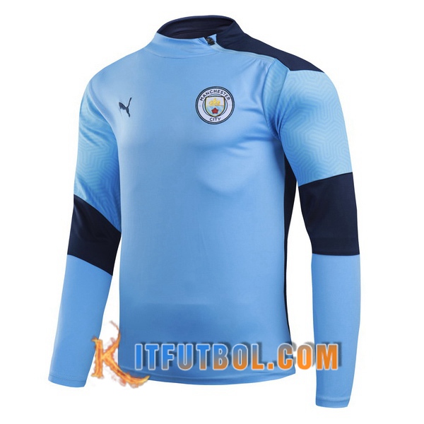 Nueva Entrenamiento Sudadera Manchester City Azul 20/21