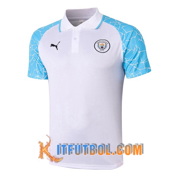 Nueva Polo Futbol Manchester City Blanco 20/21