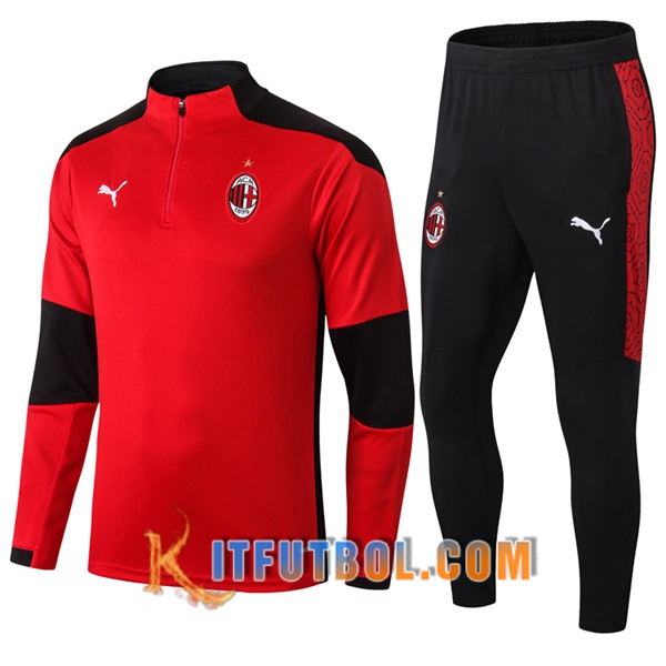Nueva Chandal Futbol + Pantalones Milan AC Roja 20/21