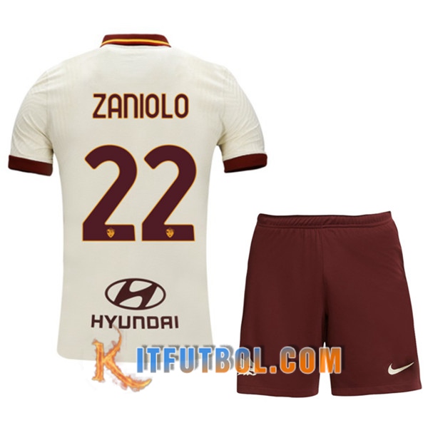 Camisetas Futbol AS Roma (ZANIOLO 22) Ninos Segunda 20/21