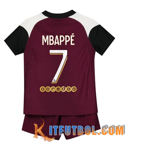 Camisetas Futbol PSG (Mbappé 7) Ninos Tercera 20/21