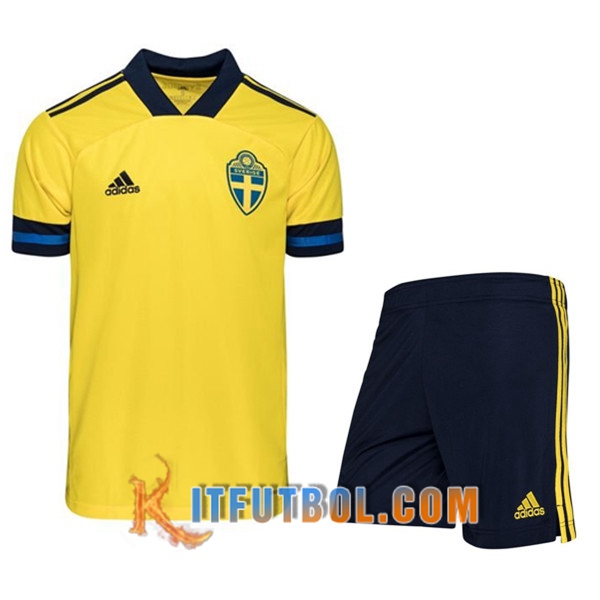 Nueva Camisetas Futbol Suecia Ninos Primera UEFA Euro 2020