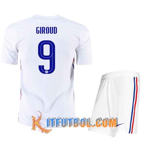 Camisetas Futbol UEFA Euro 2020 Francia (Giroud 9) Ninos Segunda
