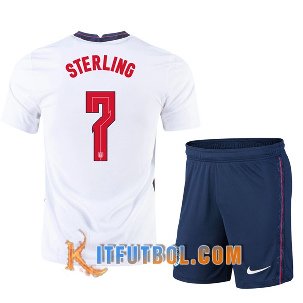 Camisetas Futbol UEFA Euro 2020 Inglaterra (Sterling 7) Ninos Primera