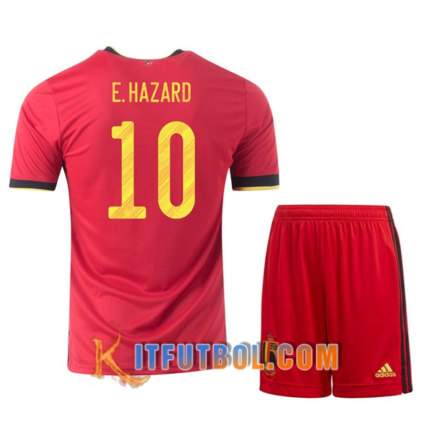 Camisetas Futbol UEFA Euro 2020 Belgica (E.Hazaro 10) Ninos Primera
