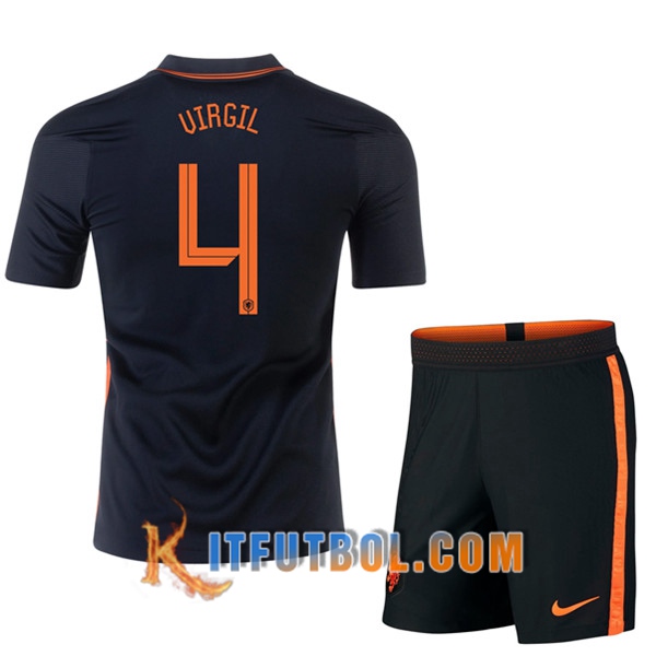 Camisetas Futbol UEFA Euro 2020 Países Bajos (VIRGIL 4) Ninos Segunda