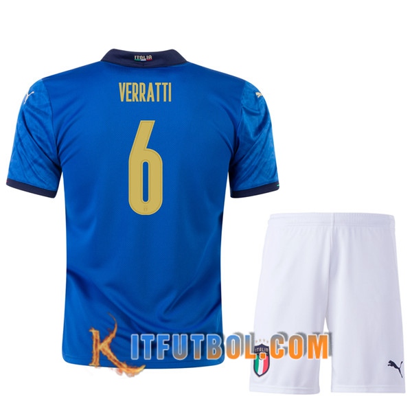 Camisetas Futbol UEFA Euro 2020 Italia (VERRATTI 6) Ninos Primera