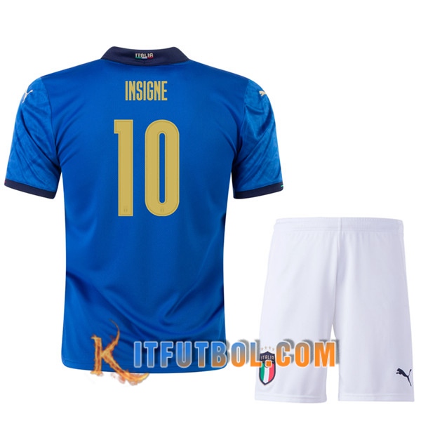 Camisetas Futbol UEFA Euro 2020 Italia (INSIGNE 10) Ninos Primera