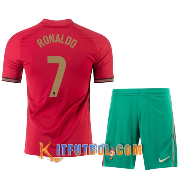 Camisetas Futbol UEFA Euro 2020 Portugal (RONALDO 7) Ninos Primera