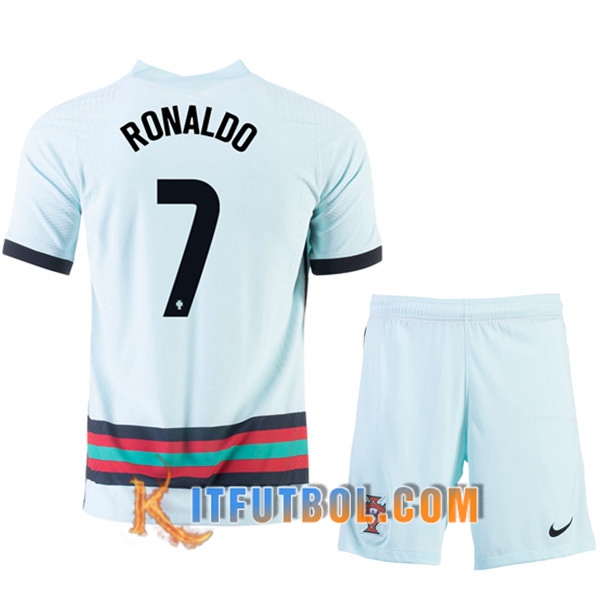 Camisetas Futbol UEFA Euro 2020 Portugal (RONALDO 7) Ninos Segunda
