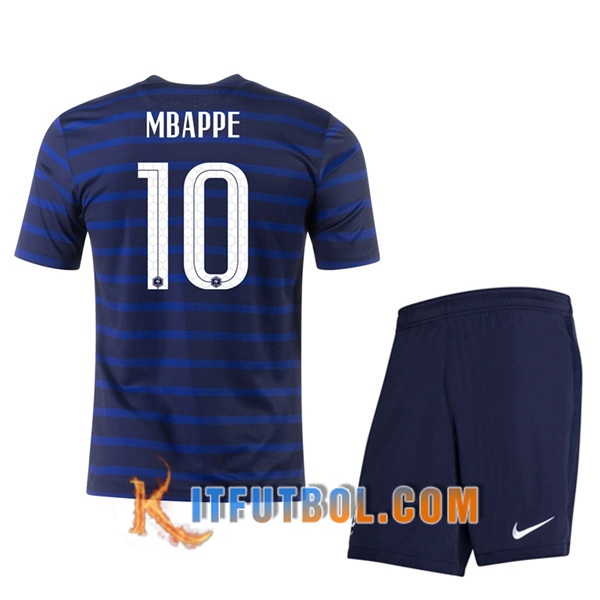 Camisetas Futbol UEFA Euro 2020 Francia (Mbappe 10) Ninos Primera