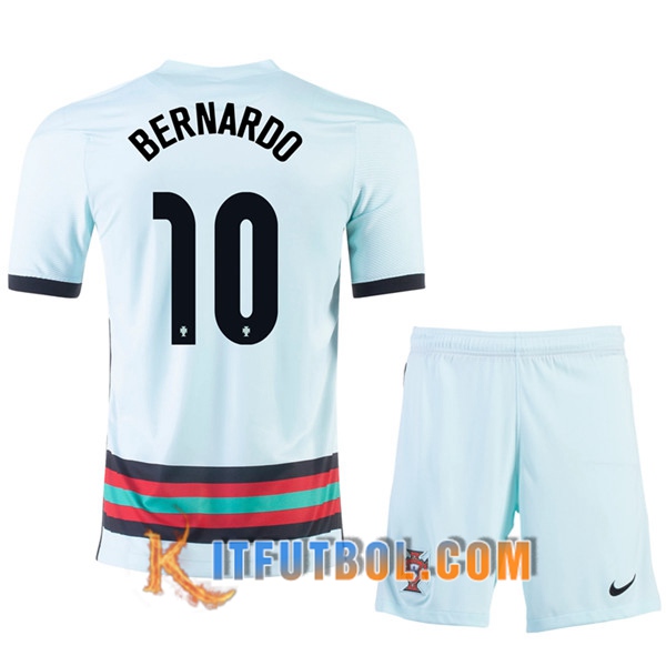 Camisetas Futbol UEFA Euro 2020 Portugal (BERNARDO 10) Ninos Segunda