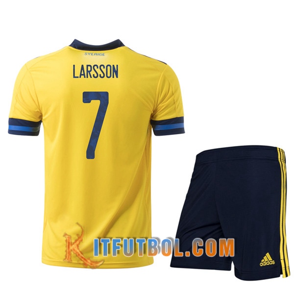 Camisetas Futbol UEFA Euro 2020 Suecia (LARSSON 7) Ninos Primera