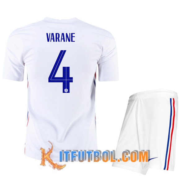 Camisetas Futbol UEFA Euro 2020 Francia (Varane 4) Ninos Segunda