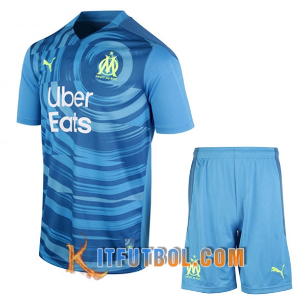 Traje Camisetas Futbol Marsella OM Tercera + Cortos 20/21