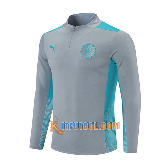 Sudadera De Entrenamiento Manchester City Azul/Gris 2021/2022