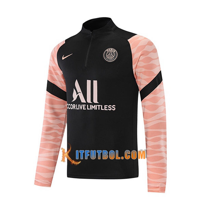 Sudadera De Entrenamiento Jordan PSG Negro/Rosa 2021/2022 -01