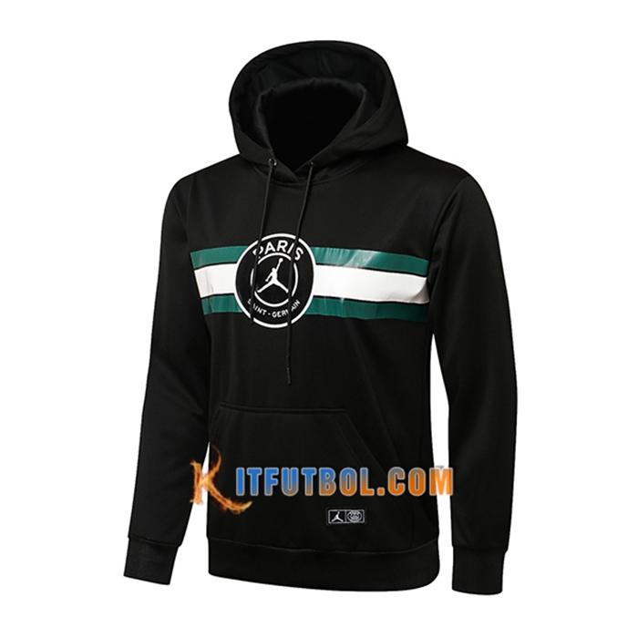 Sudadera De Entrenamiento Con Capucha Jordan PSG Negro/Verde/Blanca 2021/2022