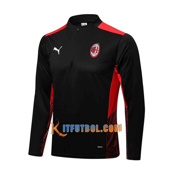 Sudadera De Entrenamiento AC Milan Negro/Rojo 2021/2022