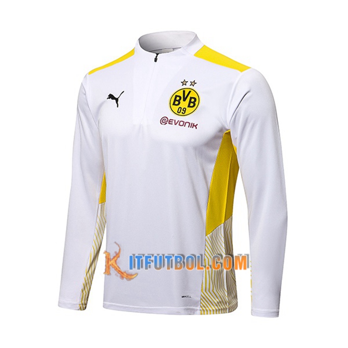 Sudadera De Entrenamiento Dortmund BVB Blanca/Amarillo 2021/2022