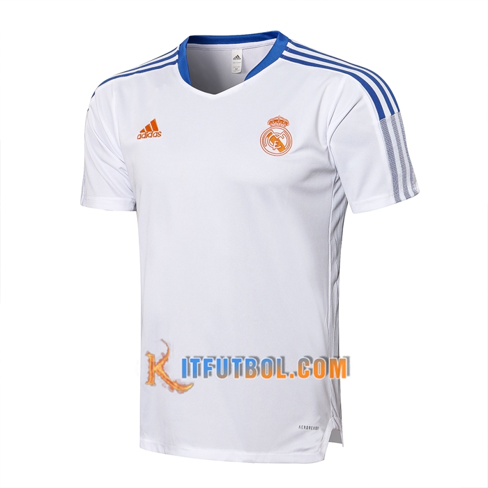 Camiseta Entrenamiento Real Madrid Blanca/Azul 2021/2022
