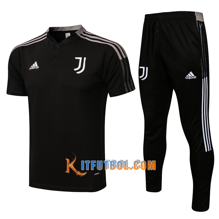 Camiseta Entrenamiento Juventus + Pantalones Negro/Blanca 2021/2022