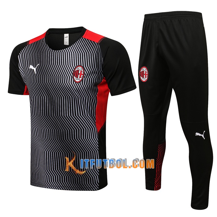 Camiseta Entrenamiento AC Milan + Pantalones Rojo/Negro 2021/2022