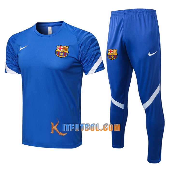 Camiseta Entrenamiento FC Barcelona + Pantalones Azul/Blanca 2021/2022
