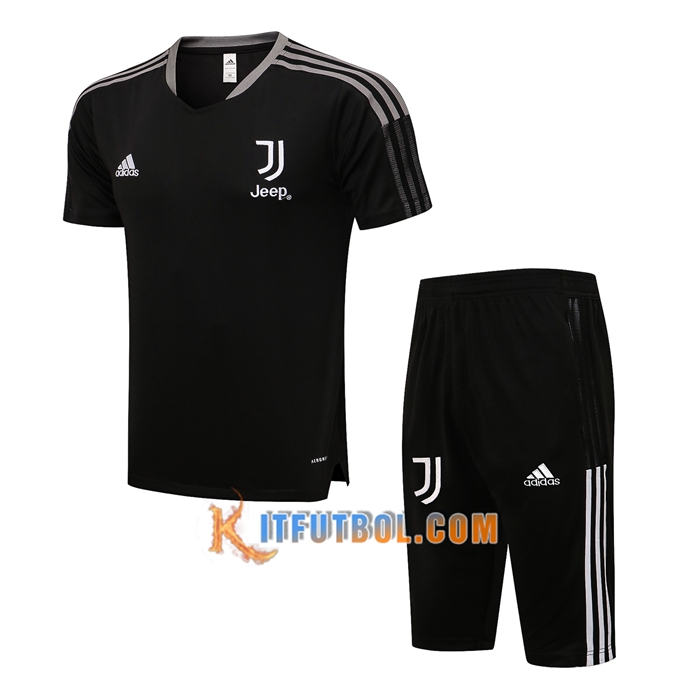 Camiseta Entrenamiento Juventus + Cortos Negro/Blanca 2021/2022