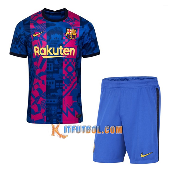 Traje Camiseta Futbol FC Barcelona Tercero + Cortos 2021/2022
