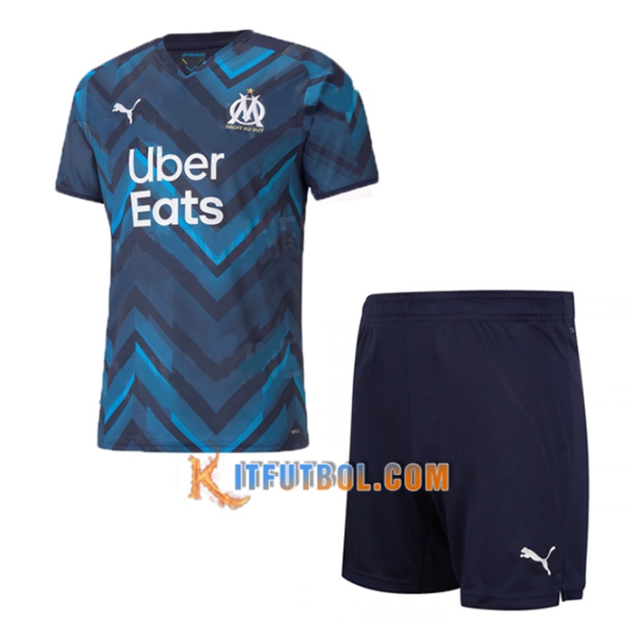 Traje Camiseta Futbol Marsella OM Alternativo + Cortos 2021/2022