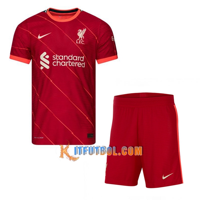 Traje Camiseta Futbol FC Liverpool Titular + Cortos 2021/2022